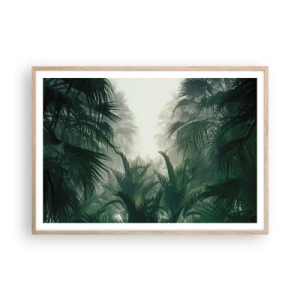 Pôster com moldura de carvalho claro - Mistério tropical - 100x70 cm