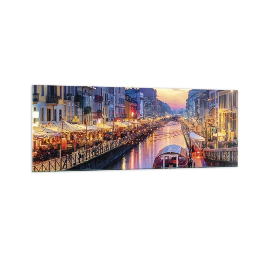 Quadro em vidro - Uma noite de luz e diversão - 140x50 cm