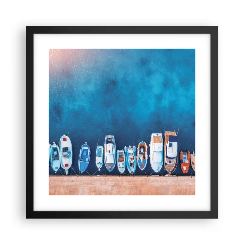 Pôster com moldura preta - Em uma fileira - 40x40 cm