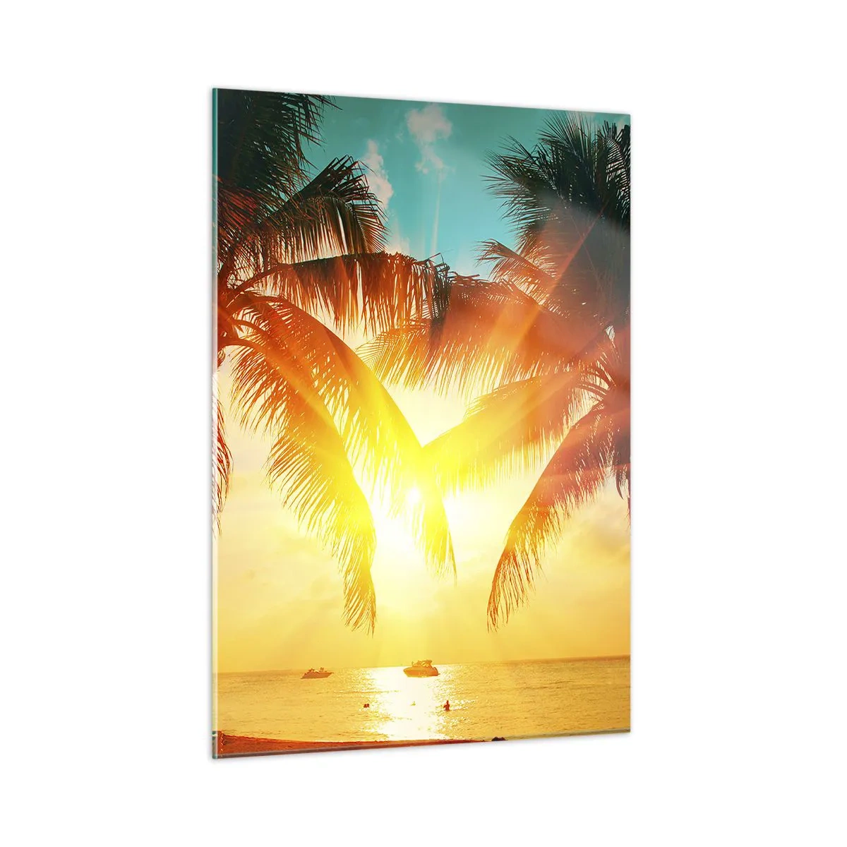 Quadro em vidro - Casal exótico - 50x70 cm