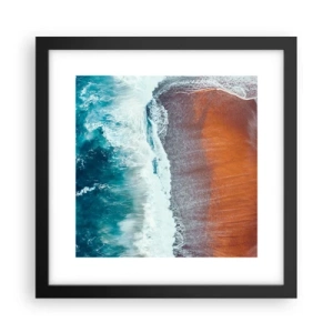 Pôster com moldura preta - Toque do oceano - 30x30 cm