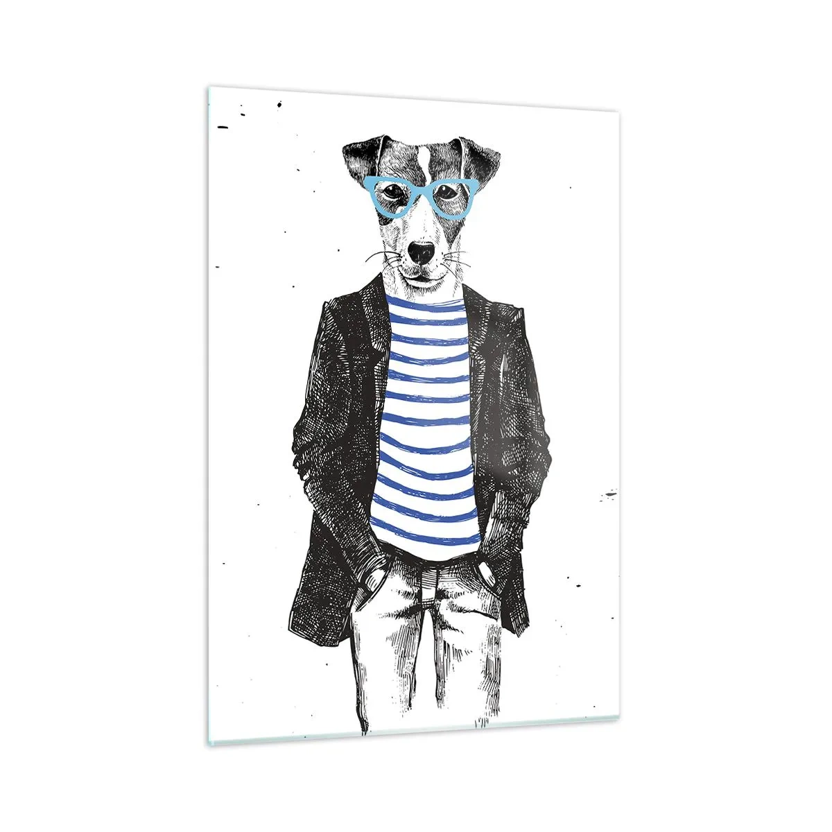 Quadro em vidro - O charme do cão - 50x70 cm