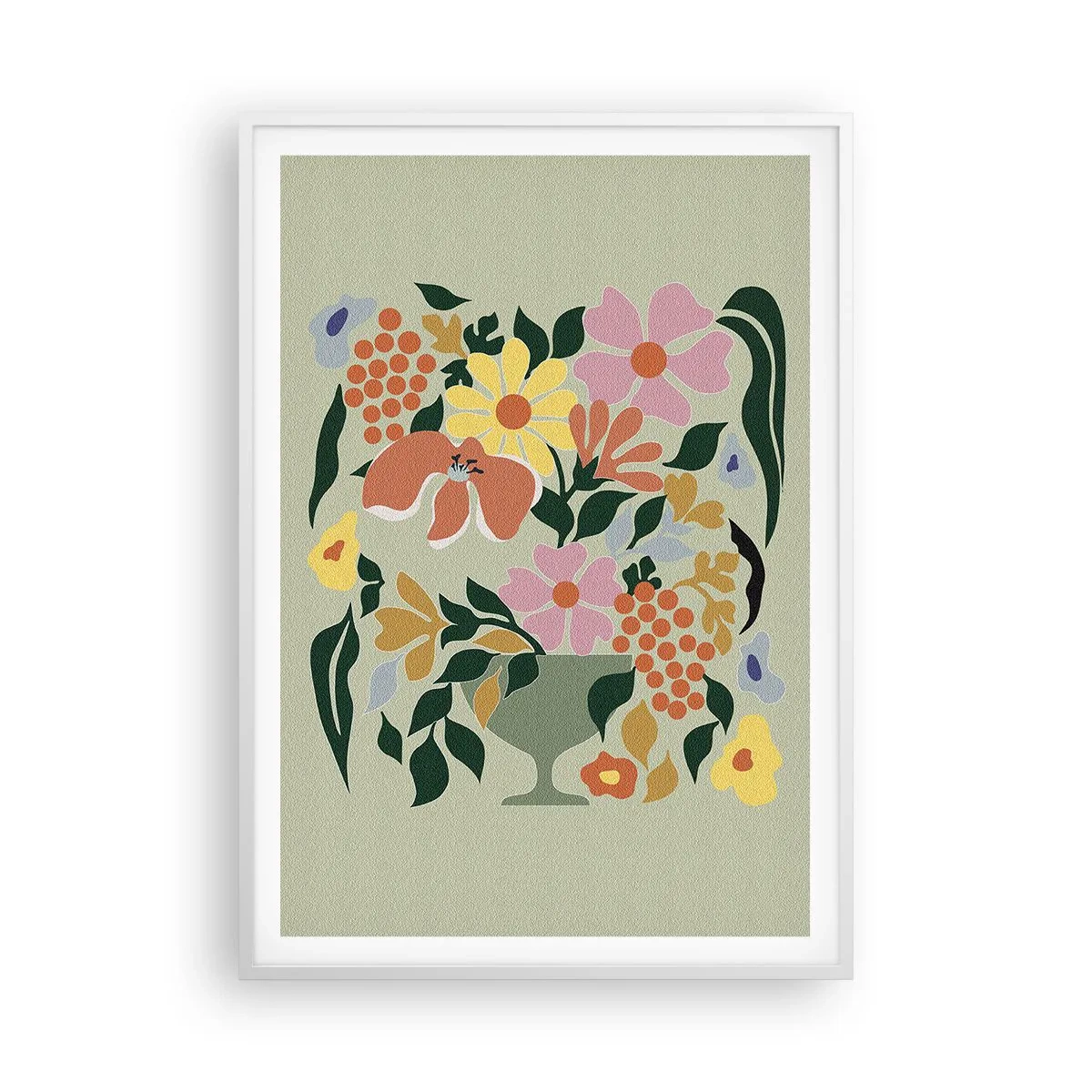 Pôster em moldura branca - Um buquê cheio de vida - 70x100 cm