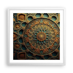 Pôster em moldura branca - Em uma atmosfera árabe - 50x50 cm