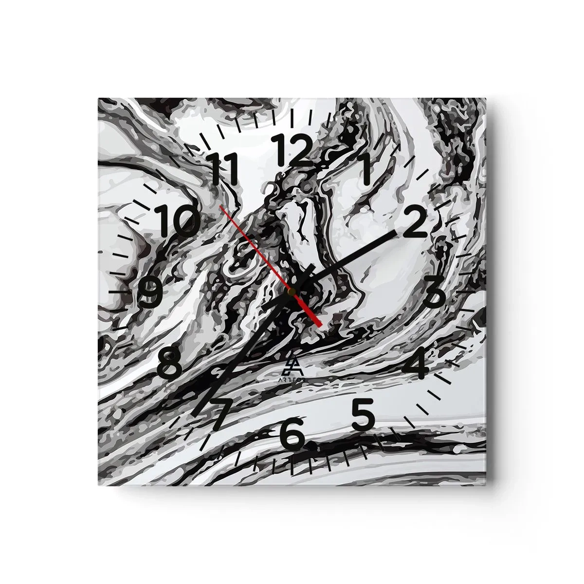 Relógio de parede - Relógio em vidro - No princípio, era o caos - 40x40 cm