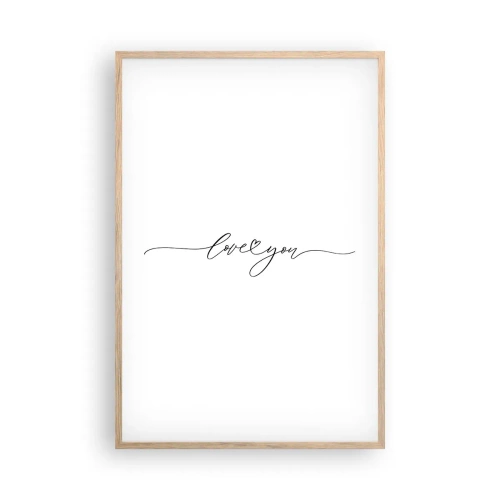 Pôster com moldura de carvalho claro - Preto e branco - 61x91 cm