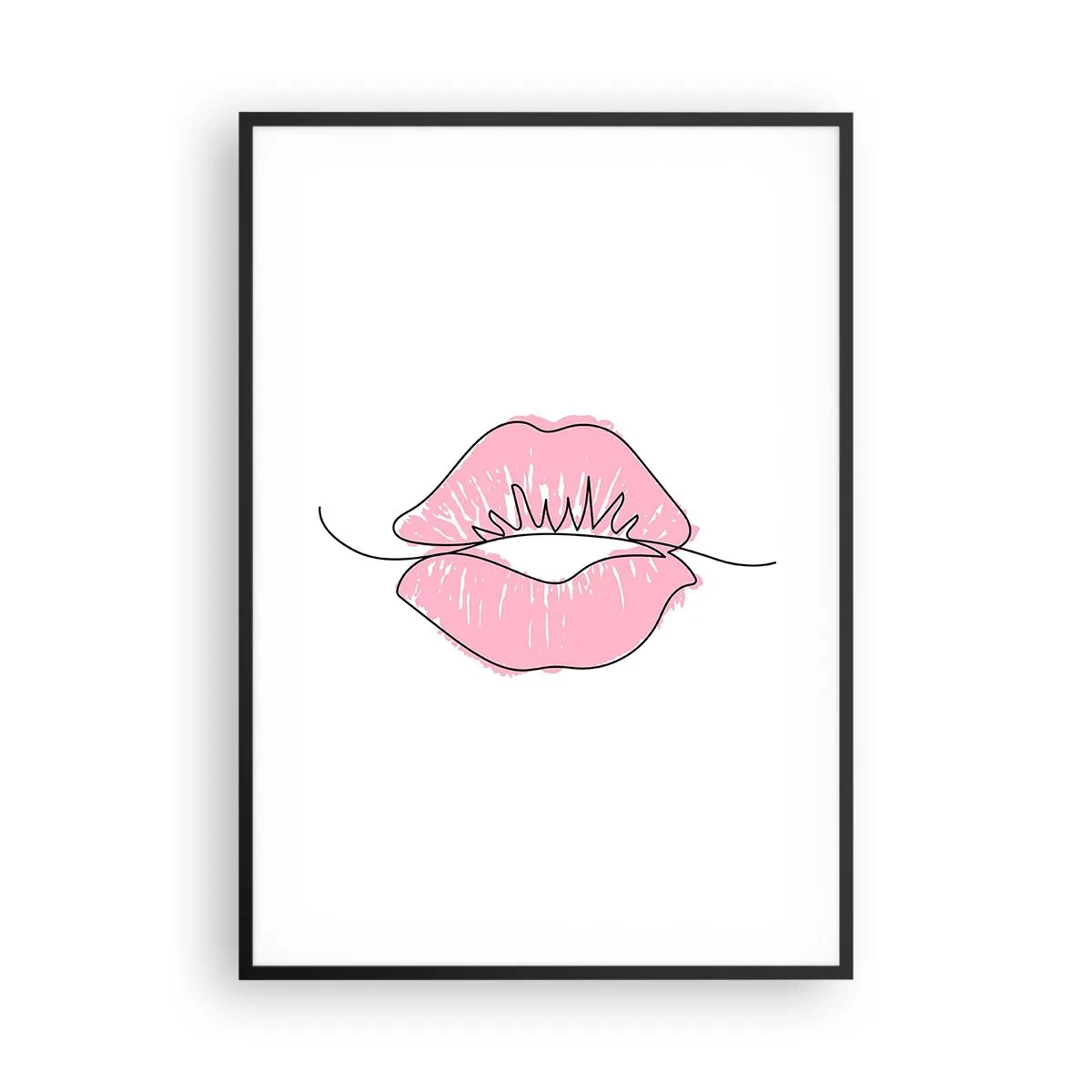 Pôster com moldura preta - Pronto para beijar? - 70x100 cm