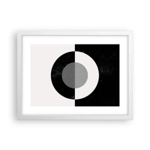 Pôster em moldura branca - Harmonia a preto e branco - 40x30 cm