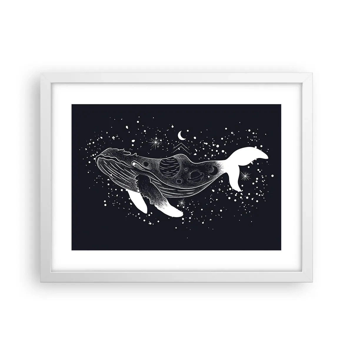 Pôster em moldura branca - No oceano do universo - 40x30 cm