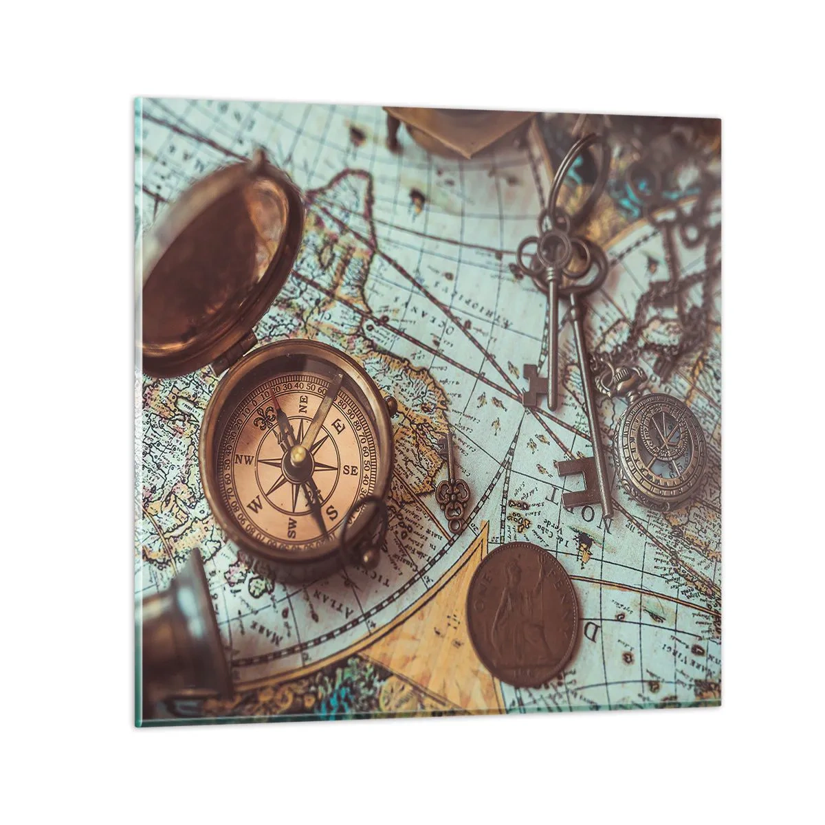 Quadro em vidro - Para o aventureiro - 50x50 cm