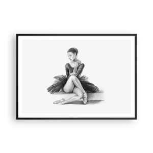 Pôster com moldura preta - Encantada pela dança - 100x70 cm
