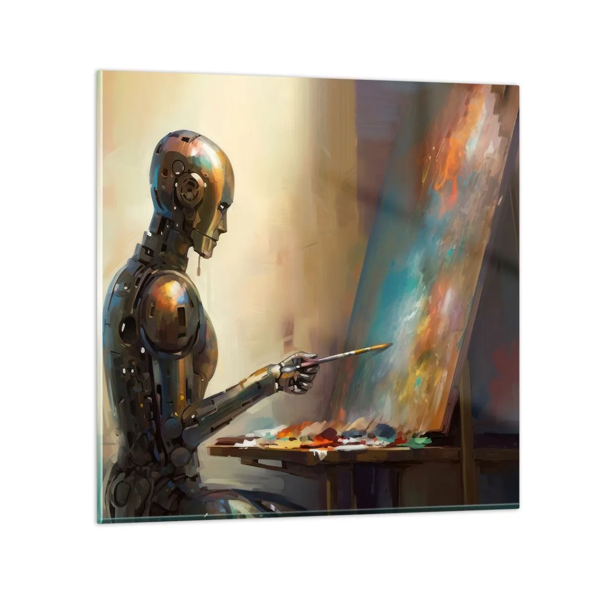 Quadro em vidro - A arte do futuro - 70x70 cm