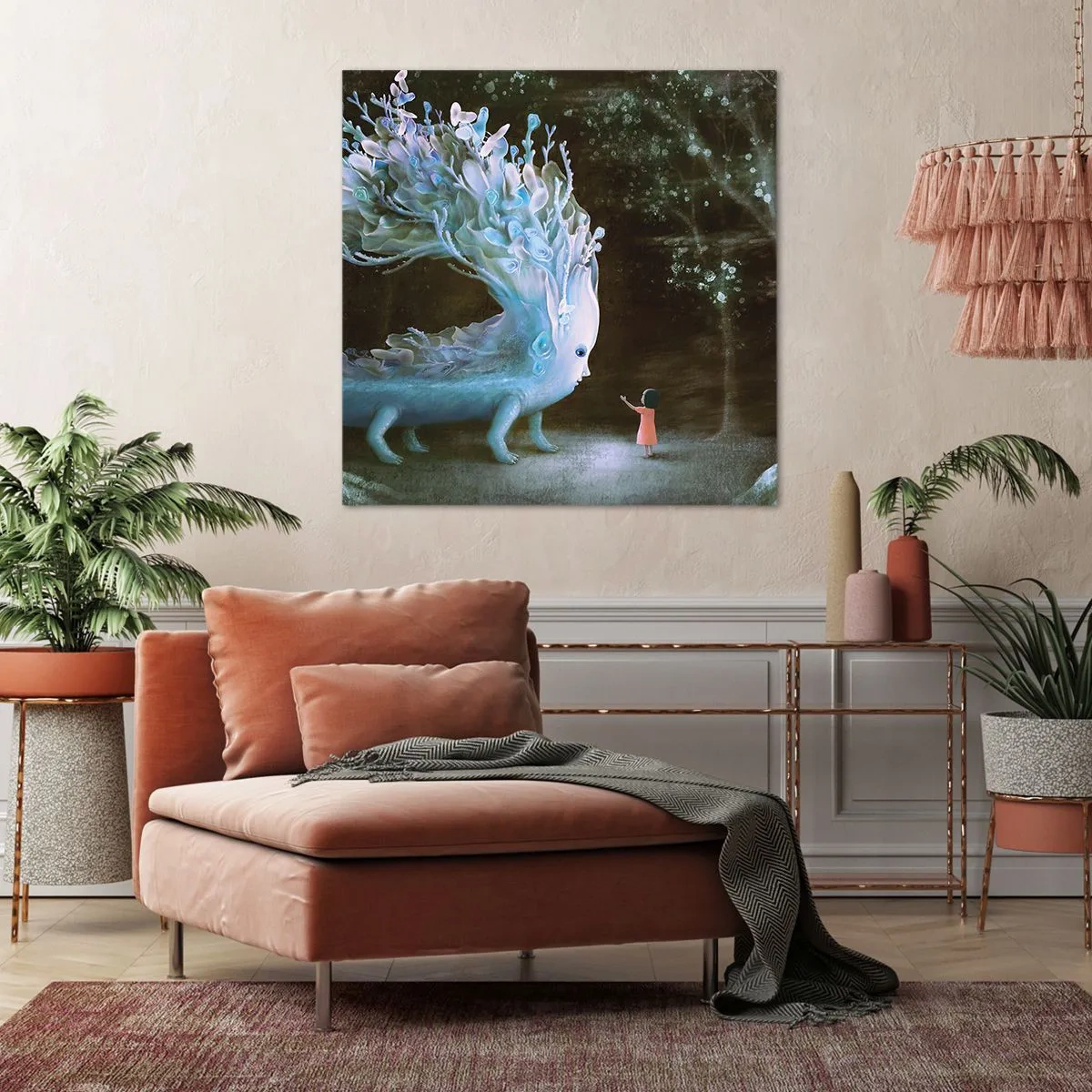 Quadro em tela - Encontro fantástico - 60x60 cm