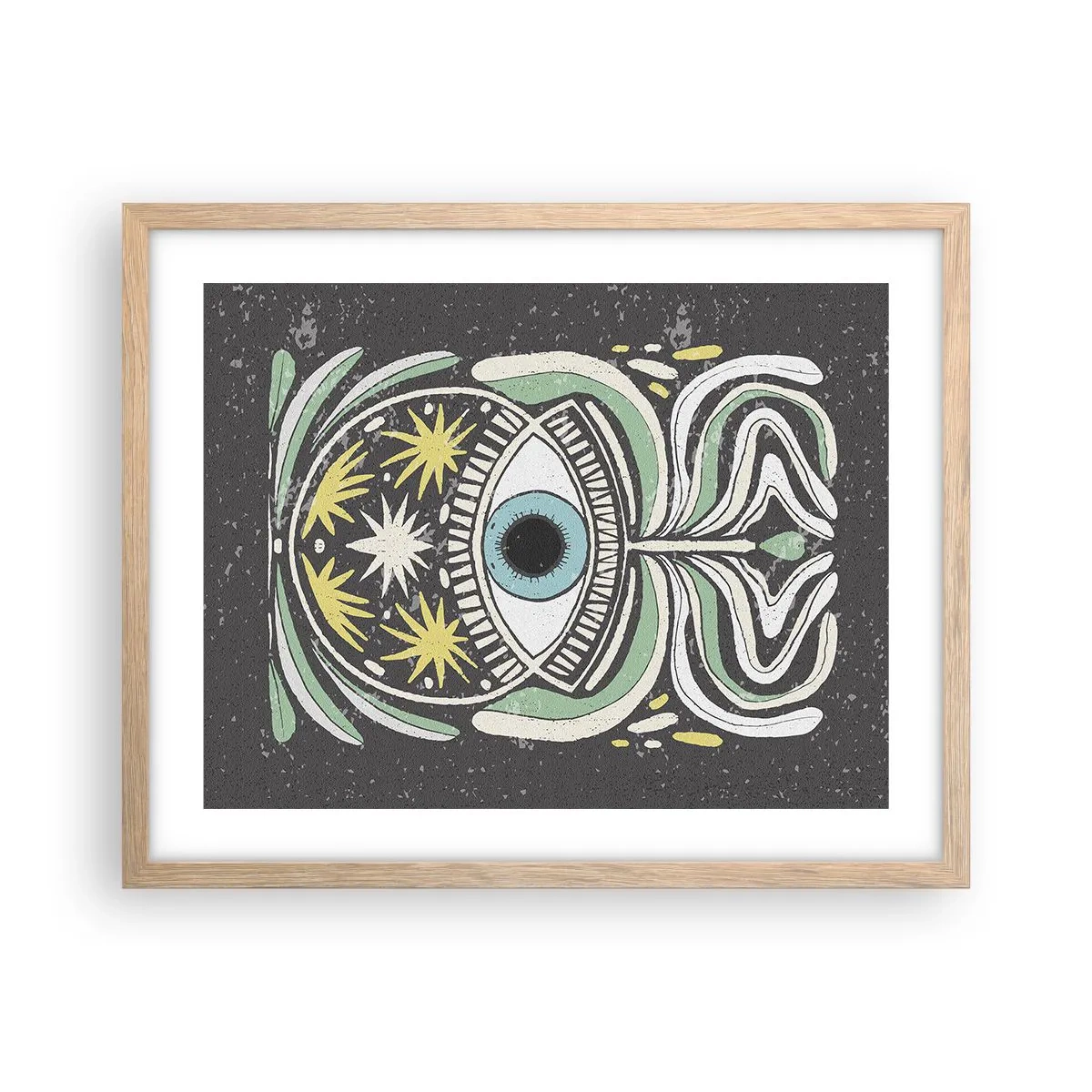 Pôster com moldura de carvalho claro - Rituais tribais - 50x40 cm