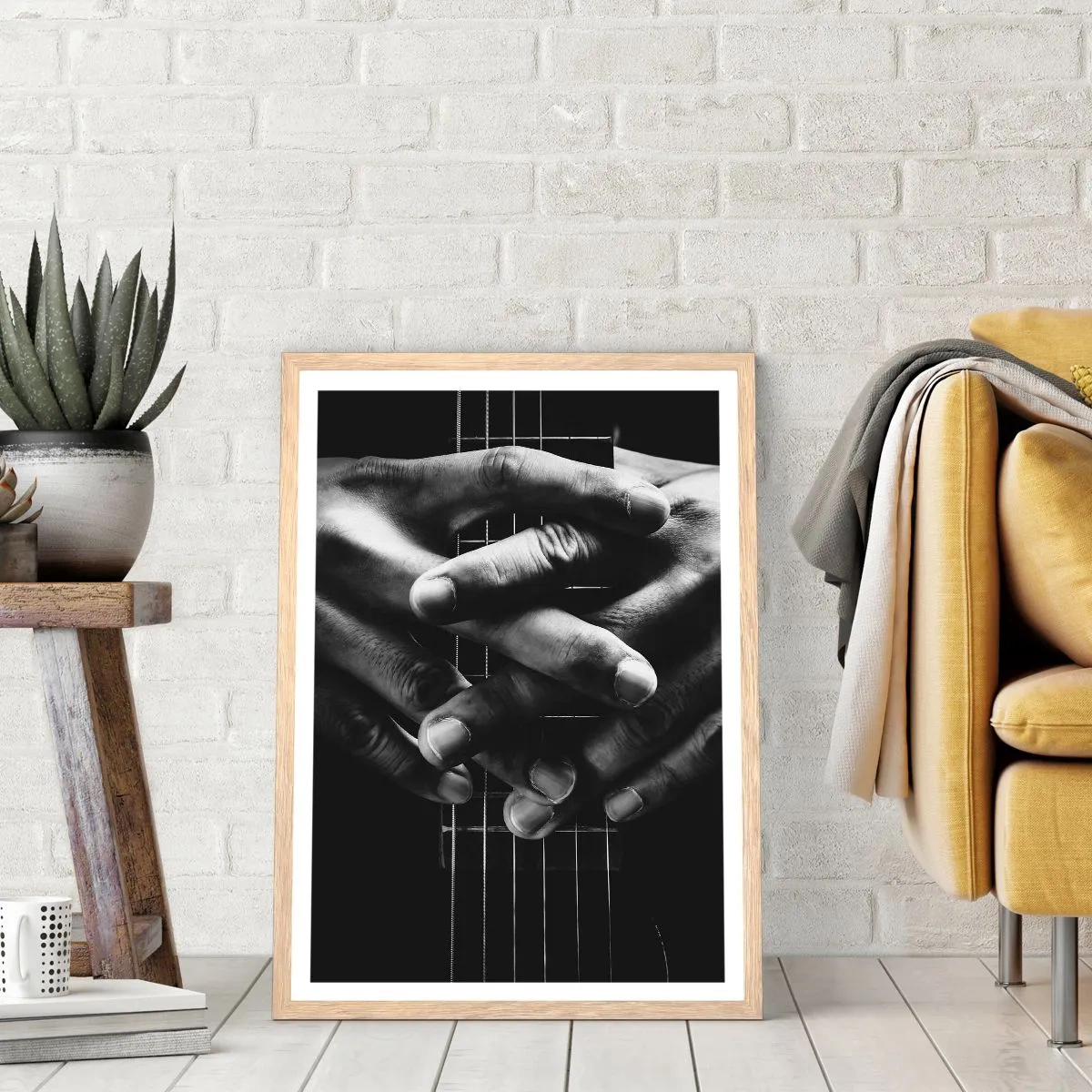 Pôster com moldura de carvalho claro - Oração do artista - 50x70 cm