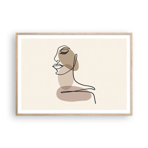 Pôster com moldura de carvalho claro - Uma certa linha de beleza - 100x70 cm