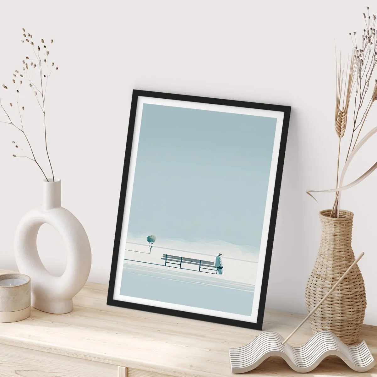 Pôster com moldura preta - Sim, estou esperando. - 30x40 cm