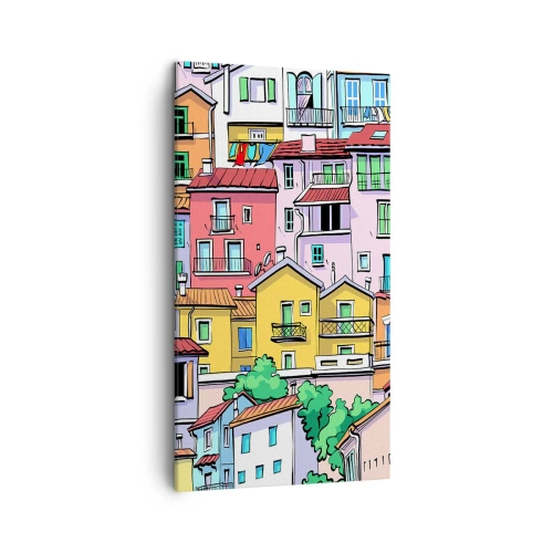 Quadro em tela - Cidade divertida - 45x80 cm