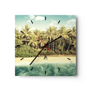 Relógio de parede - Relógio em vidro - Ou talvez aqui? - 30x30 cm