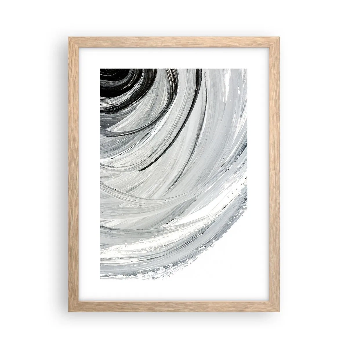 Pôster com moldura de carvalho claro - Composição orbital - 30x40 cm