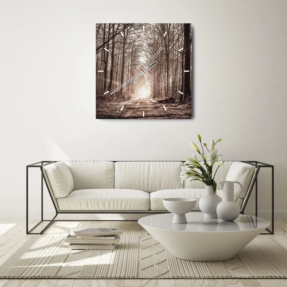 Relógio de parede - Relógio em vidro - Catedral na Floresta - 40x40 cm