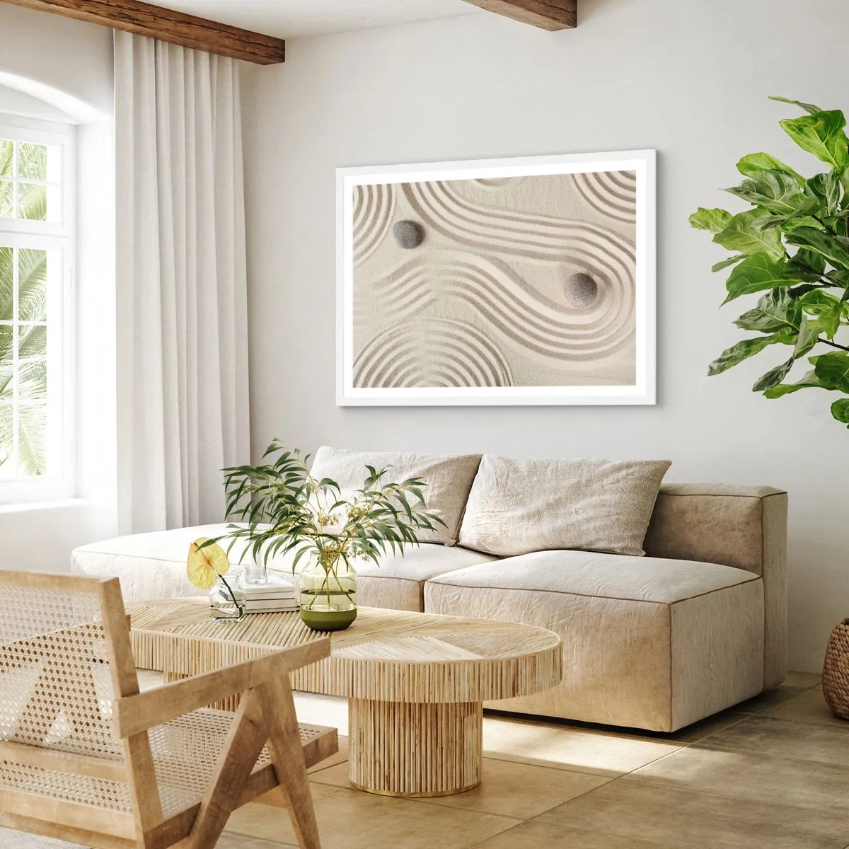 Pôster em moldura branca - Um toque de calor - 91x61 cm