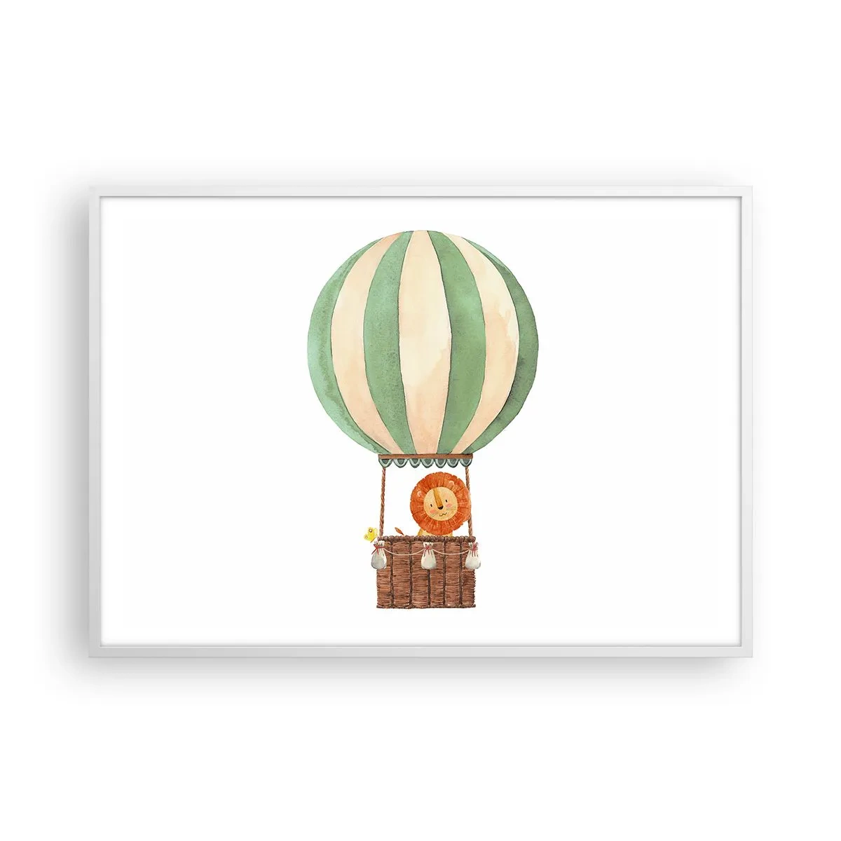 Pôster em moldura branca - As viagens de Leon - 100x70 cm