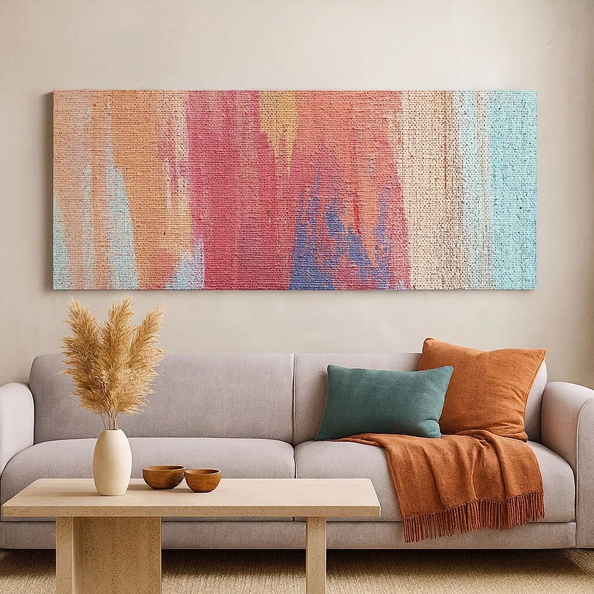 Quadro em tela - Flutuar pelo arco-íris - 100x40 cm