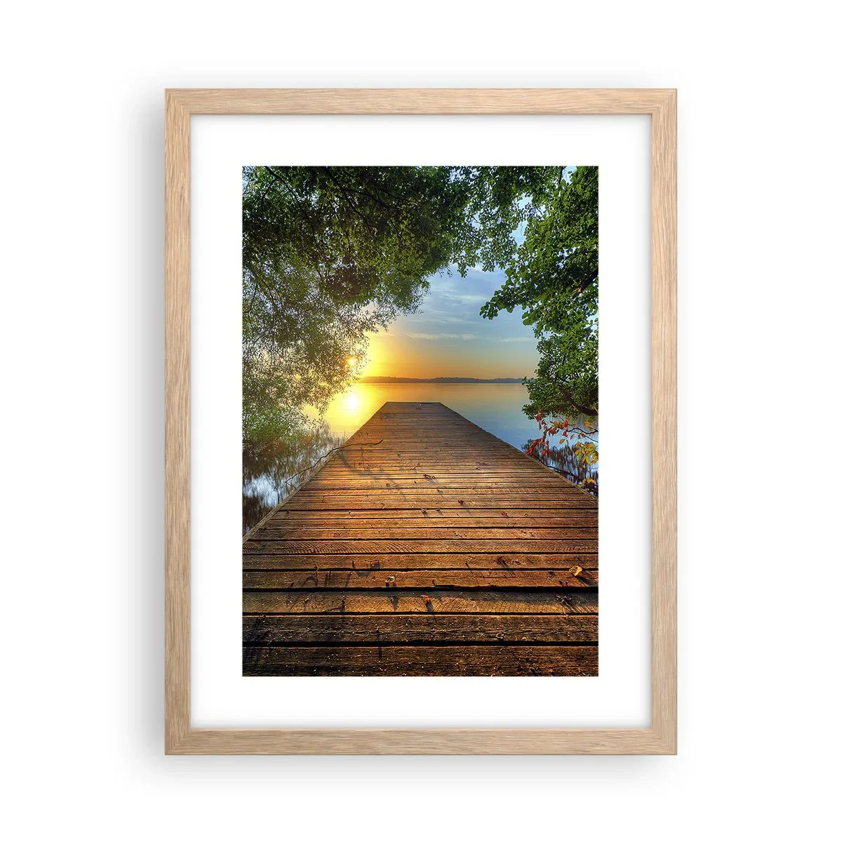 Pôster com moldura de carvalho claro - Tome o seu tempo, sente-se - 30x40 cm