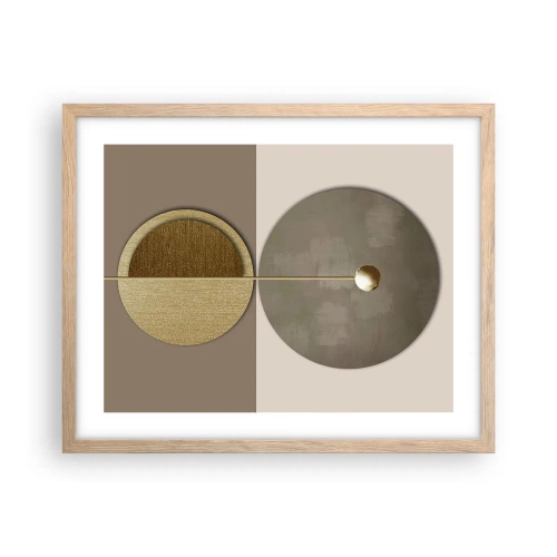 Pôster com moldura de carvalho claro - Equilíbrio perfeito - 50x40 cm