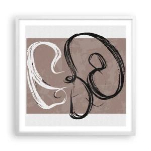 Pôster em moldura branca - Composição – a busca pela plenitude - 60x60 cm