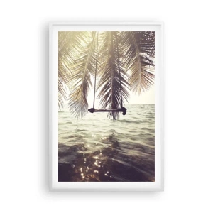 Pôster em moldura branca - Deixe-se levar pela imaginação - 61x91 cm