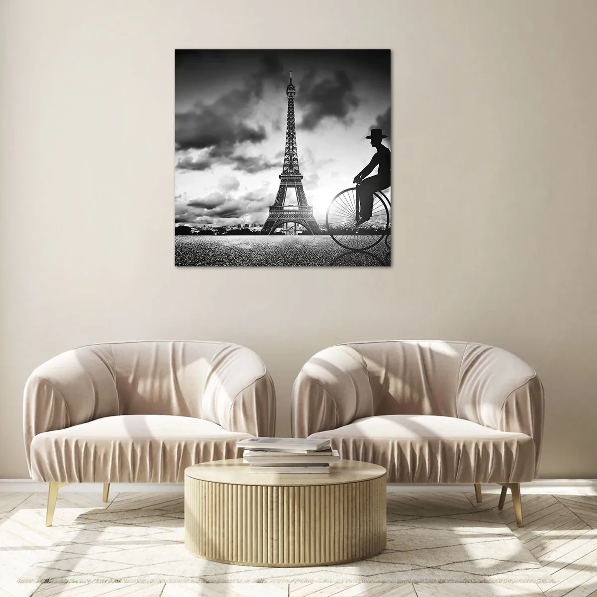 Quadro em vidro - Saudades da Belle Époque - 70x70 cm