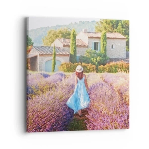 Quadro em tela - Menina Lavanda - 40x40 cm