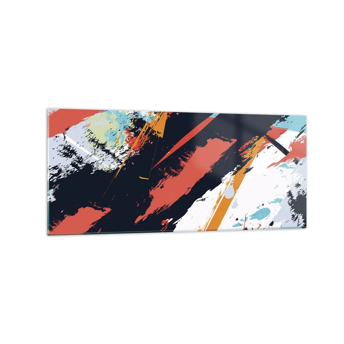 Quadro em vidro - Composição dinâmica - 120x50 cm