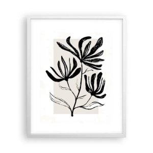 Pôster em moldura branca - Esboço para o herbário - 40x50 cm