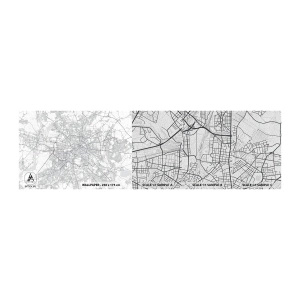 Amostra de papel de parede Premium Sand - Flor de Berlim - Cidade, Mapa da cidade, Berlim - 100x30 cm