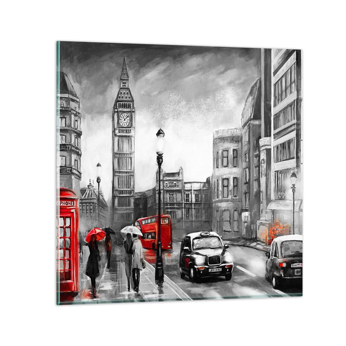 Quadro em vidro - Não é uma cidade cinzenta - 40x40 cm