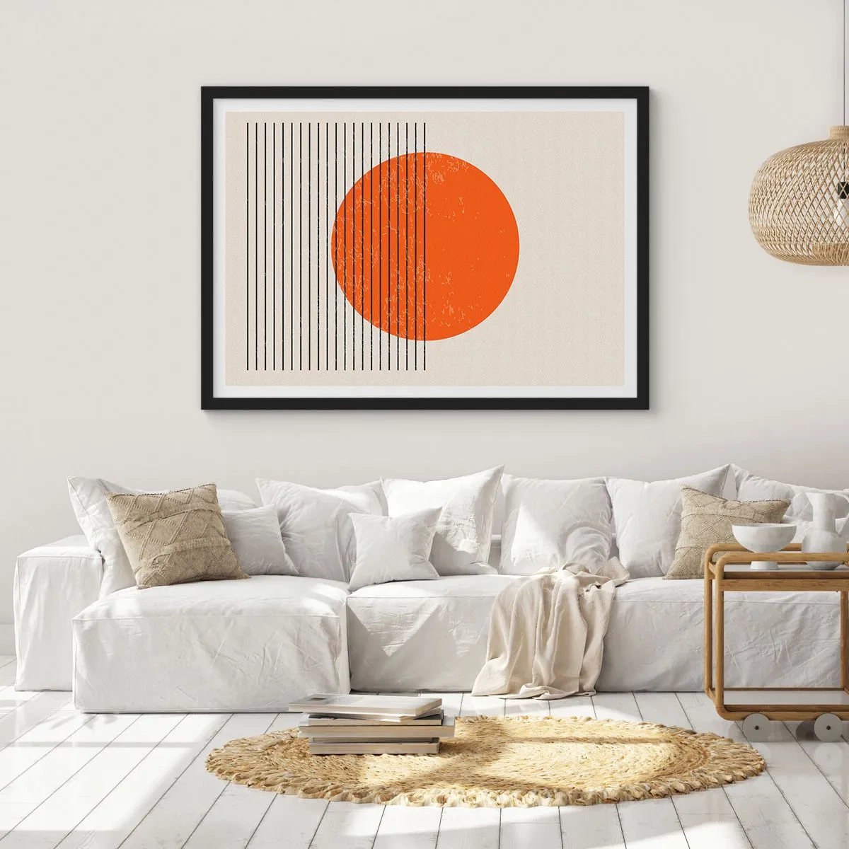 Pôster com moldura preta - Sempre sol - 70x50 cm