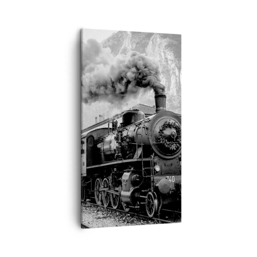 Quadro em tela - À espera na estação... - 45x80 cm