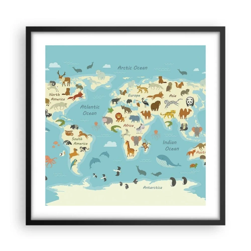 Pôster com moldura preta - Bons vizinhos - 50x50 cm