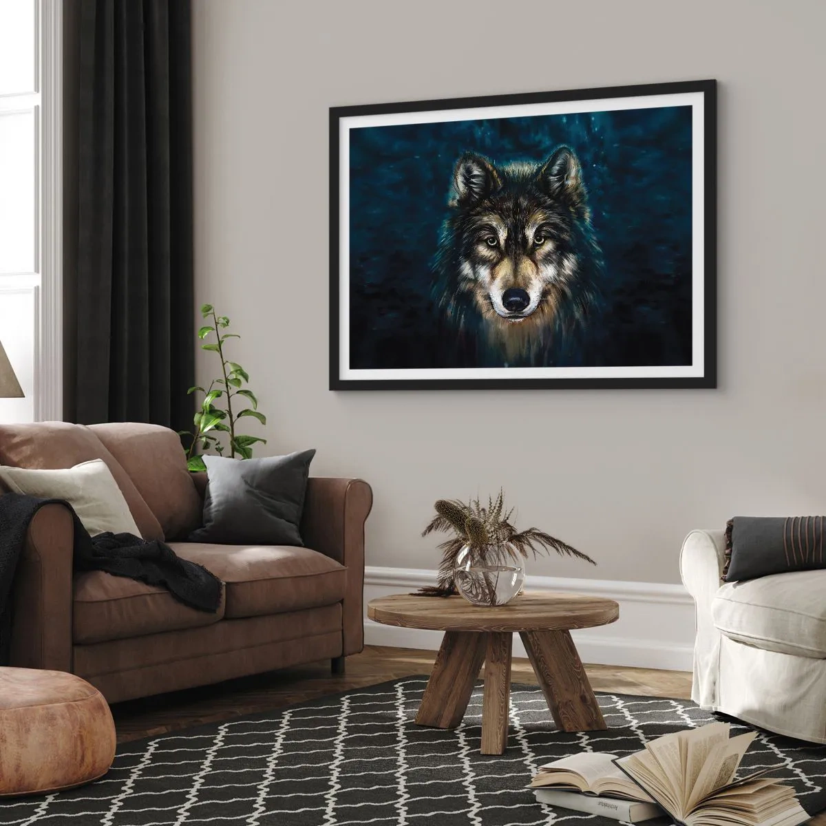 Pôster com moldura preta - Alfa? E ómega - 70x50 cm
