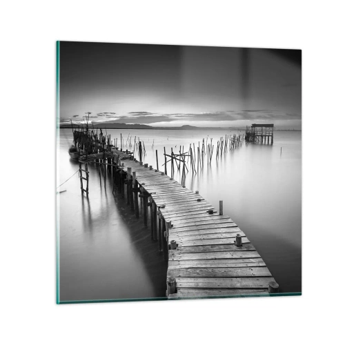 Quadro em vidro - A tranquilidade de uma costa esquecida - 70x70 cm