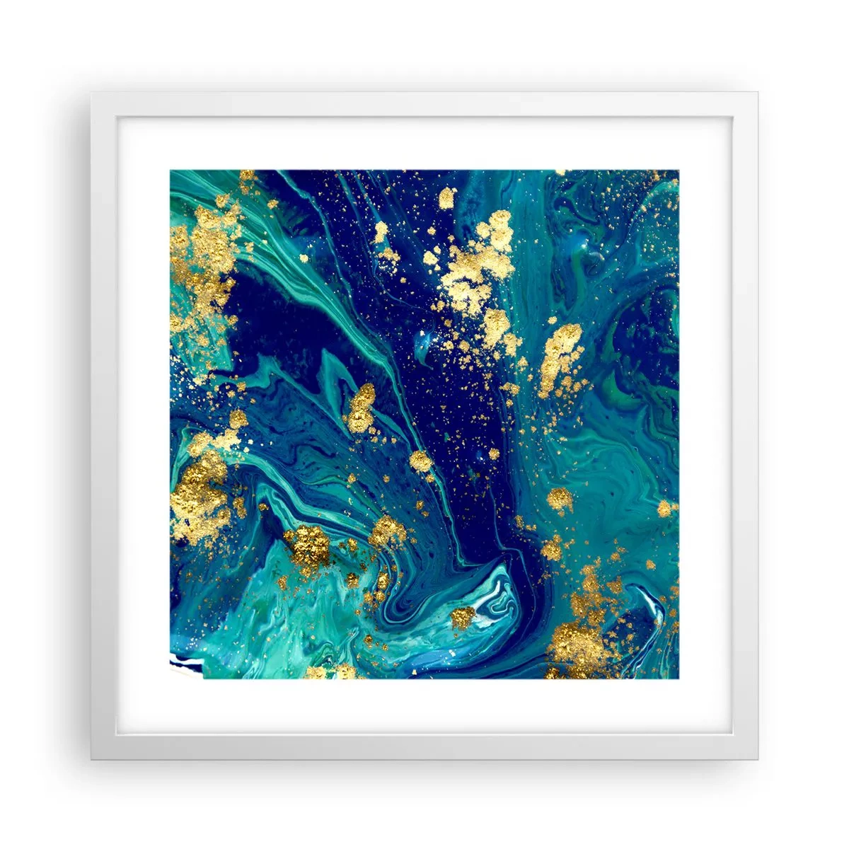 Pôster em moldura branca - Flocos de sol - 40x40 cm
