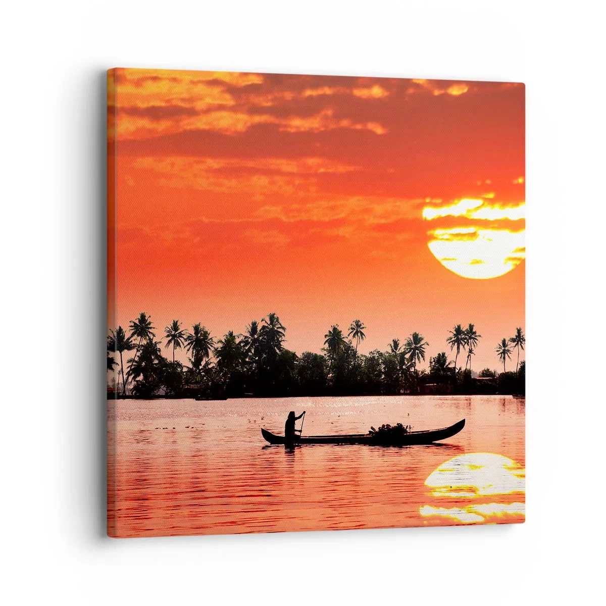 Quadro em tela - A calma dos trópicos ao pôr do sol - 30x30 cm