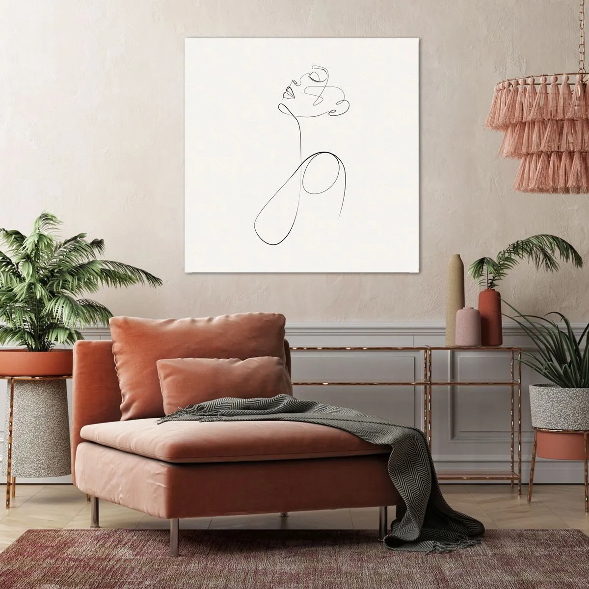 Quadro em tela - Enrolada em sonhos - 70x70 cm