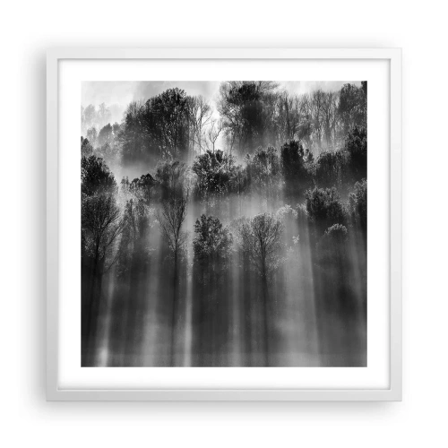 Pôster em moldura branca - Em correntes de luz - 50x50 cm