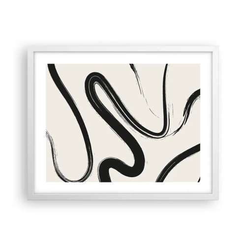 Pôster em moldura branca - Capricho preto e branco - 50x40 cm