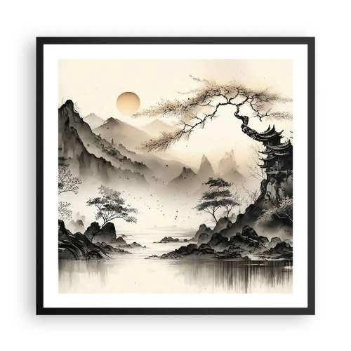 Pôster com moldura preta - O charme único do Oriente - 60x60 cm