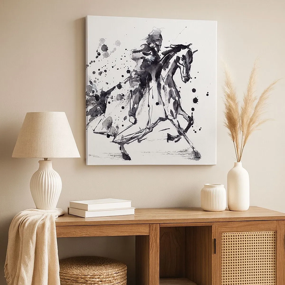 Quadro em tela - Cavaleiro Negro - 30x30 cm